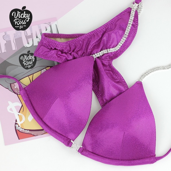 Fuchsia Pink Plain Competition Bikini for Women